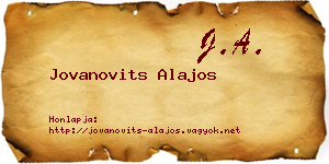 Jovanovits Alajos névjegykártya